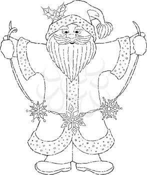 Santaholdingstreamer Clipart