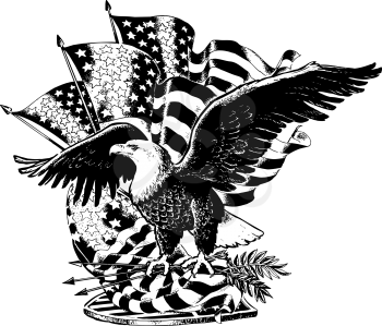 Baldeagleamericanflags Clipart