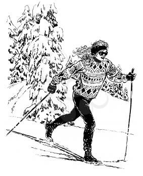 Skiing Clipart