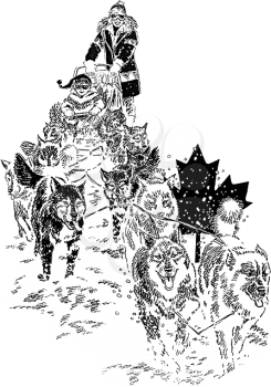 Dogsled Clipart