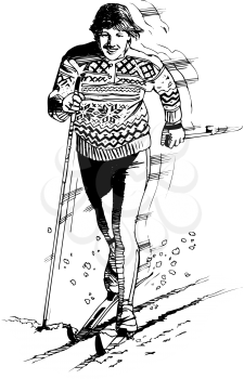Womancrosscountryskiing Clipart