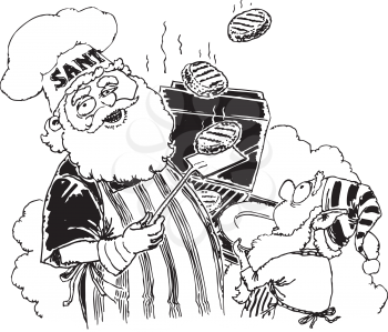 Santacookingongrill0507 Clipart