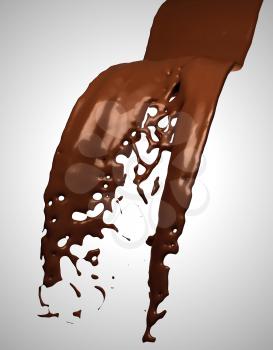 Royalty Free Clipart Image of Chocolate Liquid Splashing