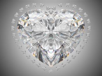 Royalty Free Clipart Image of a Diamond Heart