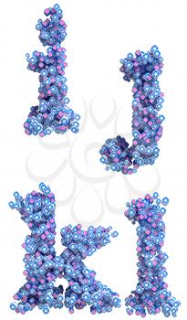 Royalty Free Clipart Image of Abstract Letters Made of Cubes