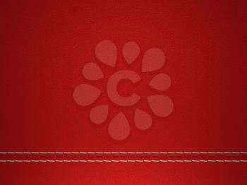 Royalty Free Clipart Image of a Red Stitched Leather Background