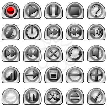 Royalty Free Clipart Image of Control Panel Buttons