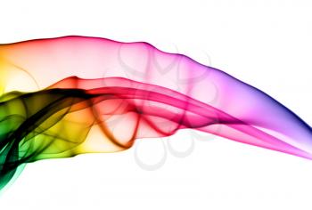 Abstract colorful fume swirl over the white background