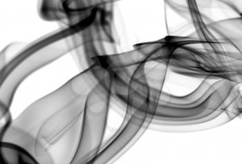 Black Abstract fume patterns over the white background