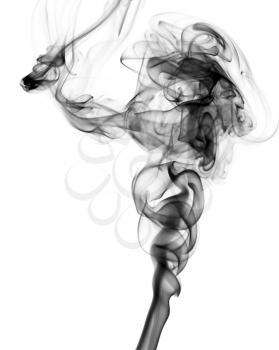 Black Abstract smoke pattern over the white background
