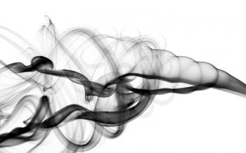 Black Abstract smoke pattern over the white background