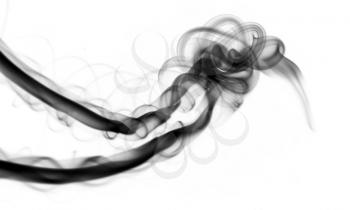 Black smoke Abstract over the white background