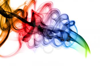 Colored Abstract puff of smoke on white background