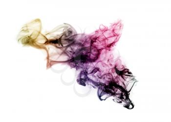 Colored with gradient blurred fume abstract shape over the white background