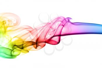 Colorful Abstraction. puff of fume over the white background