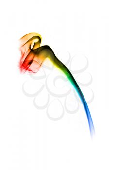 Colorful Fume abstract gradient shape over white background