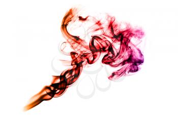 Colorful fume abstract shape on the white background