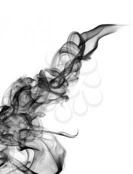 Smoke abstract waves over the white background