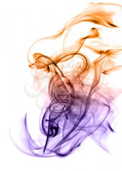 Beautiful gradient colored smoke abstract On the white