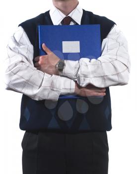Businessman with folder isolated