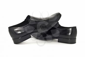 Classic Men's leather shoes isolated over white background