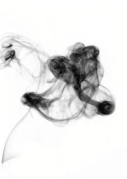 Puff of smoke inverted on the white