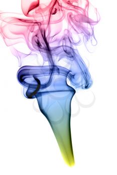 Abstract colorful fume shape over the white background