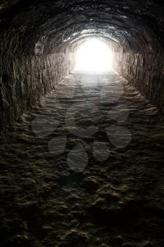 Light in the end of the dark tunnel. Hope and life 