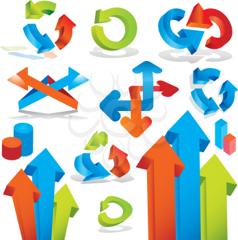 Royalty Free Clipart Image of a Group of Arrows