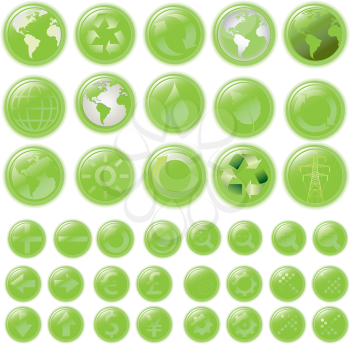 Royalty Free Clipart Image of a Set of Environmental and World Symbols