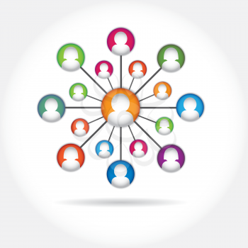 Royalty Free Clipart Image of Representation of a Social Network