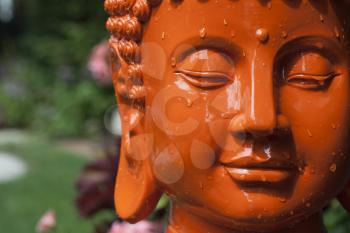 Royalty Free Photo of an Orange Buddha Head