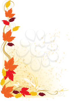 Royalty Free Clipart Image of an Autumn Leaf Border