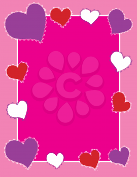 Royalty Free Clipart Image of a Frame of Hearts