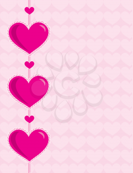 Royalty Free Clipart Image of a Pink Heart Background With a Heart Border