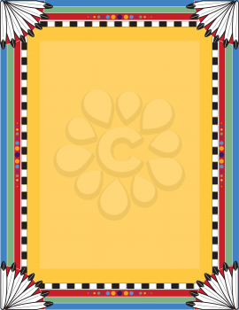 Royalty Free Clipart Image of a Border With a Native American Motif
