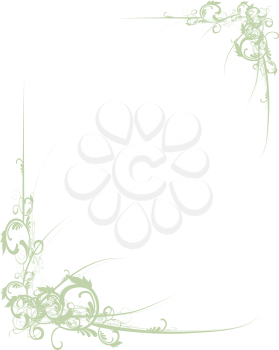 Royalty Free Clipart Image of a Frame With Floral Corners