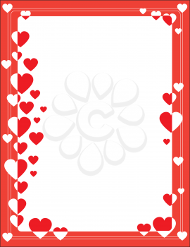Royalty Free Clipart Image of a Red Heart Border