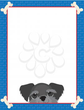 A frame or border featuring the face of a Schnauzer