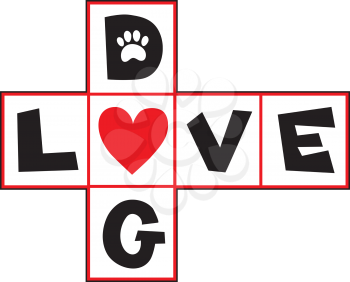 Royalty Free Clipart Image of Dog Love