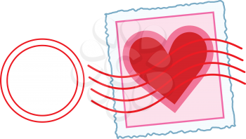 Royalty Free Clipart Image of a Stamp for a Love Letter