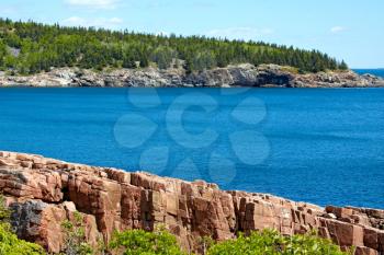 Scenic view of Acadia National Park, Atlantic Coast of Maine.