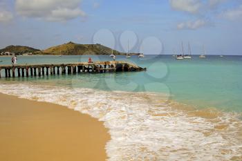 A view of the caribbean beach.