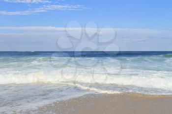 Surf waves on the beach, Atlantic Ocean.