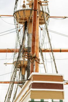 Rigging on the ancient tall ship.
