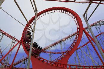 Colorful amusement park ride.