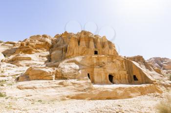 Views of the Lost City of Petra in the Jordanian desert.