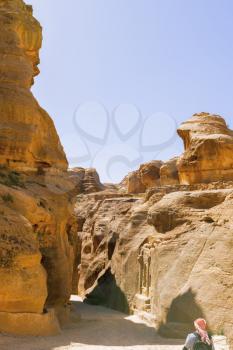 Views of the Lost City of Petra in the Jordanian desert.