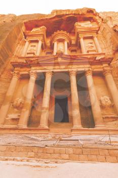 Views of the Lost City of Petra in the Jordanian desert.