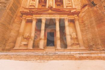 Views of the Lost City of Petra in the Jordanian desert.